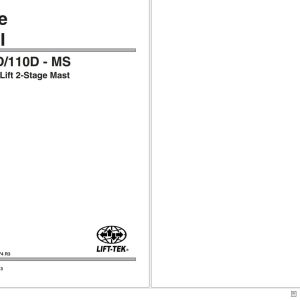 Lift Tek 80D MS 100D MS 110D MS Limited Free Lift 2 Stage Mast Service Manual 253274R3 (1)