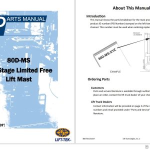 Lift Tek 80D MS Two Stage Limited Free Lift Mast Part Manual 235357 (1)