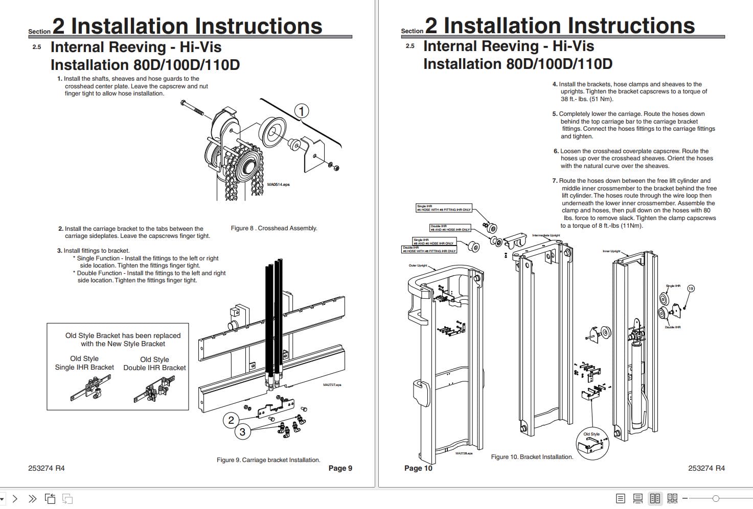 Lift Tek 80D MT 100D MT 110D MT Full Free Lift 3 Stage Mast Service Manual 253274R4 (2)