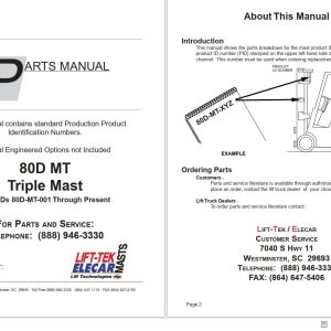 Lift Tek 80D MT Triple Mast Part Manual 235359R14 (1)