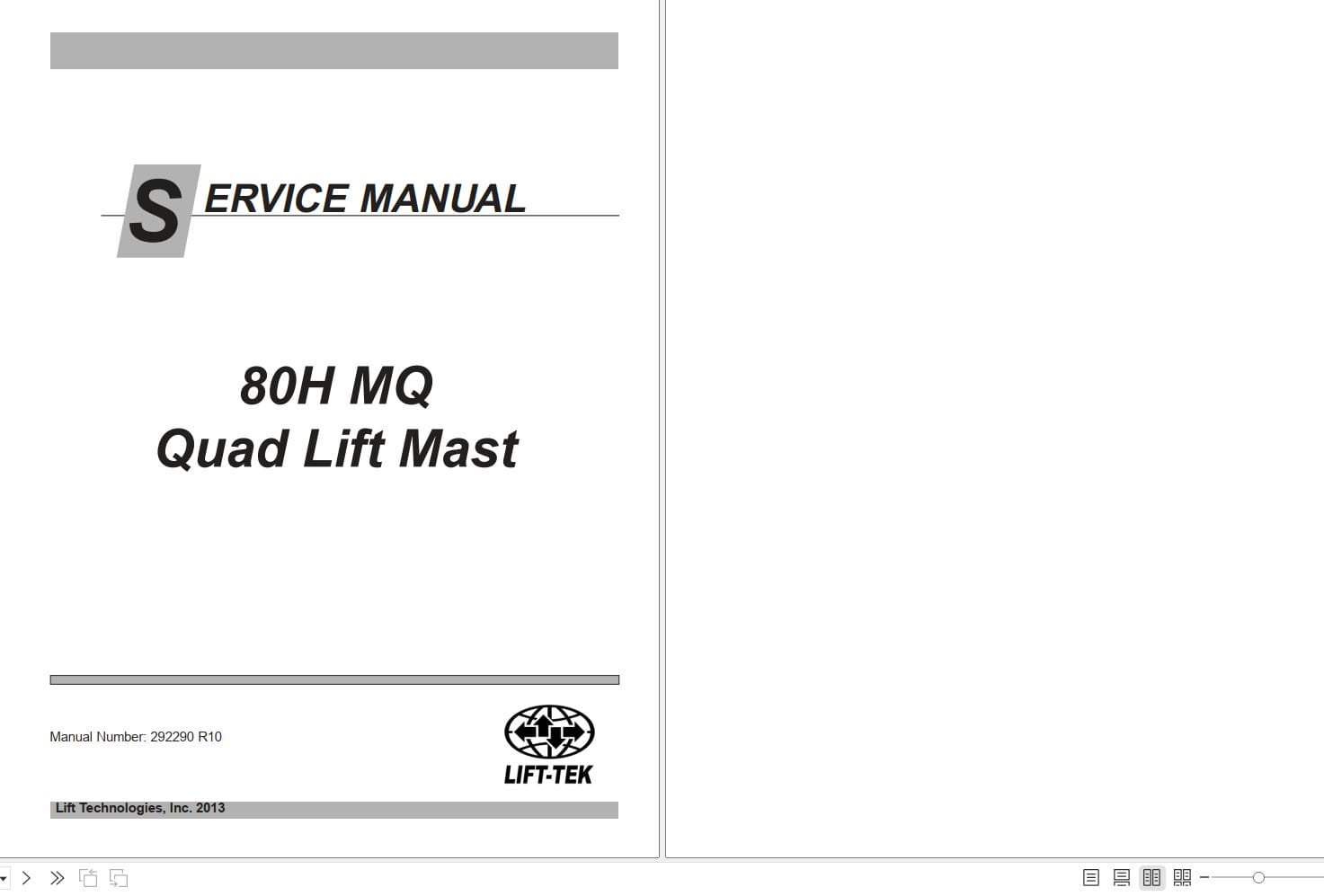 Lift Tek 80H MQ Quad Lift Mast Service Manual 292290R10 (1)
