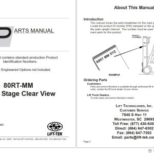 Lift Tek 80RT MM Three Stage Clear View Part Manual 265756R9 (1)