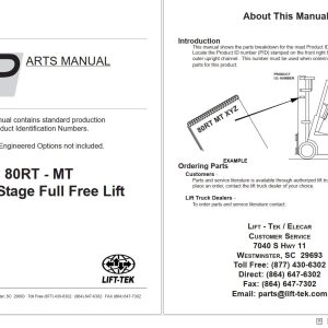 Lift Tek 80RT MT Three Stage Full Free Lift Part Manual 265758R9 (1)