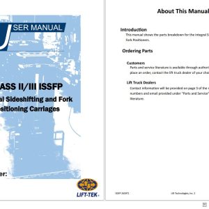 Lift Tek Class II III ISSFP Integral Sideshifting And Fork Positioning Carriages User Manual 265971 (1)