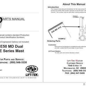 Lift Tek E50 MD Dual E Series Mast Part Manual 246826R5 (1)