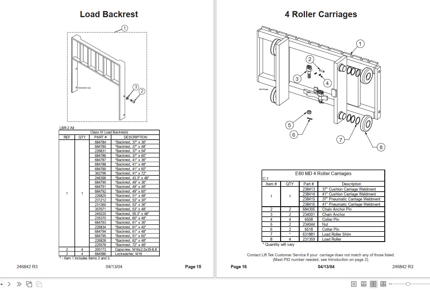 Lift Tek E60 MD Dual E Series Mast Part Manual 246842R3 (2)