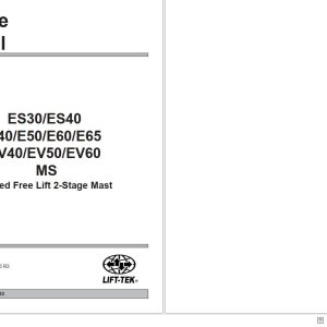 Lift Tek ES30 MS To E65 MS EV40 MS EV50 MS EV60 MS Limited Free Lift 2 Stage Mast Service Manual 253176R3 (1)