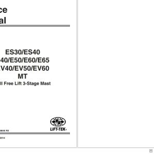 Lift Tek ES30 MT To E65 MT EV40 MT EV50 MT EV60 MT Full Free Lift 3 Stage Mast Service Manual 248645R3 (1)
