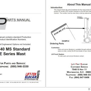 Lift Tek EV40 MS Standard E Series Mast Part Manual 249228R2 (1)