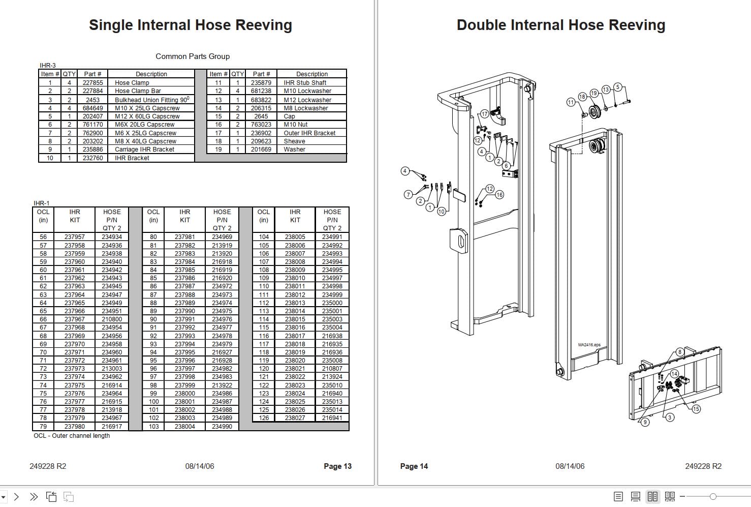 Lift Tek EV40 MS Standard E Series Mast Part Manual 249228R2 (2)