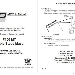 Lift Tek F100 MT Triple Stage Mast Part Manual 270089R1 (1)