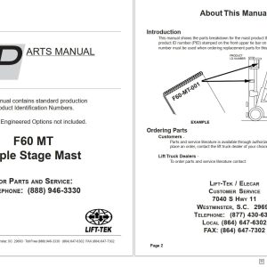 Lift Tek F60 MT Triple Stage Mast Part Manual 270848R2 (1)