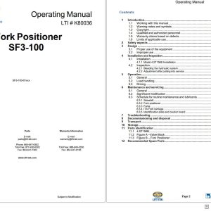 Lift Tek Fork Positioner SF3 100 Operating Manual K80036 (1)