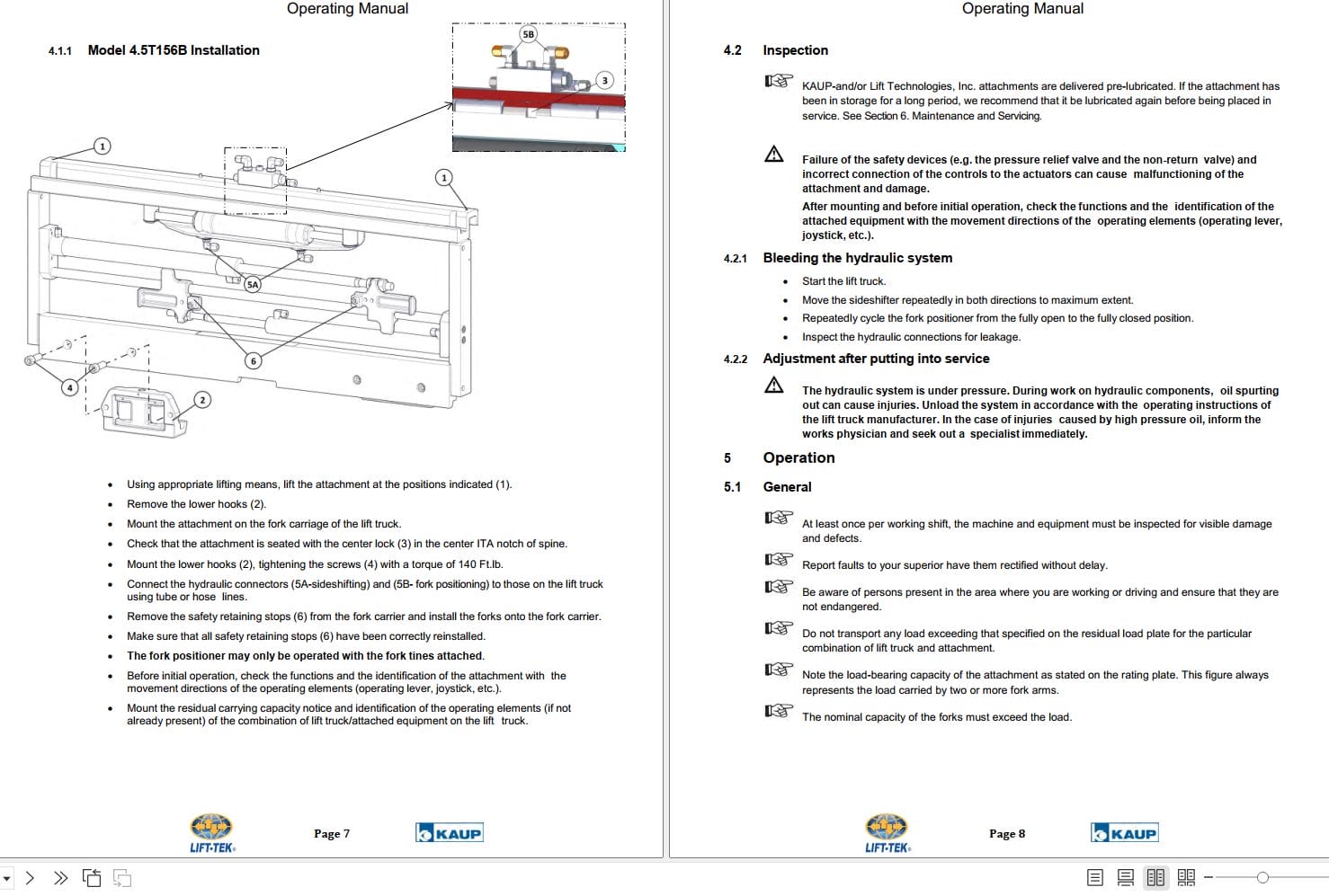 Lift Tek Fork Positioner SF3 100 Operating Manual K80036 (2)