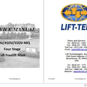 Lift Tek Four Stage Full Freelift Mast 35DV MQ 45DV MQ 55DV MQ Service Manual 263920R2 (1)