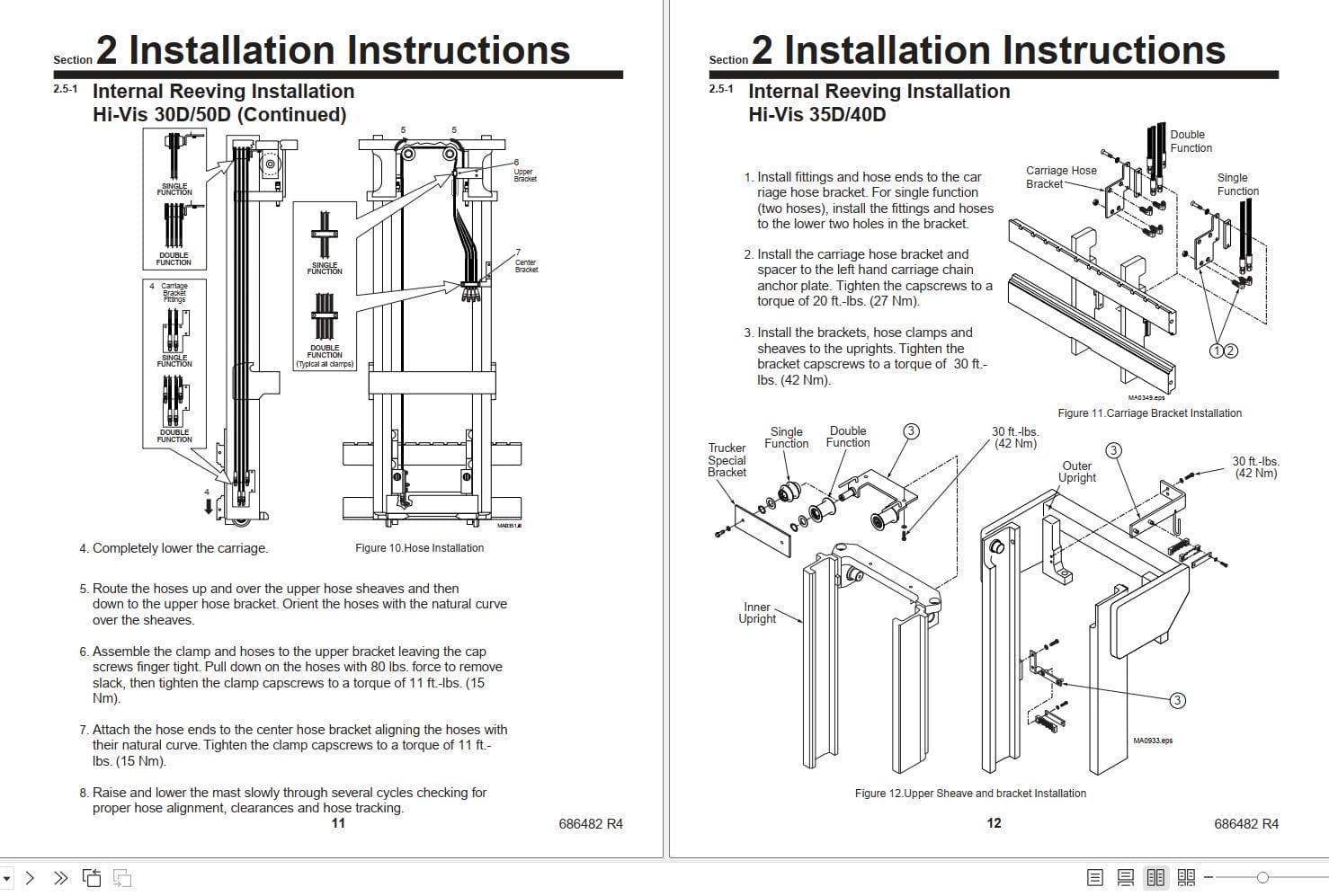 Lift Tek Limited Free Lift 2 Stage Mast 30 MS 35D MS To 60D MS Service Manual 686482R (2)