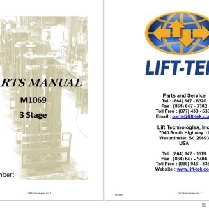 Lift Tek M1069 3 Stage Part Manual 274705 (1)