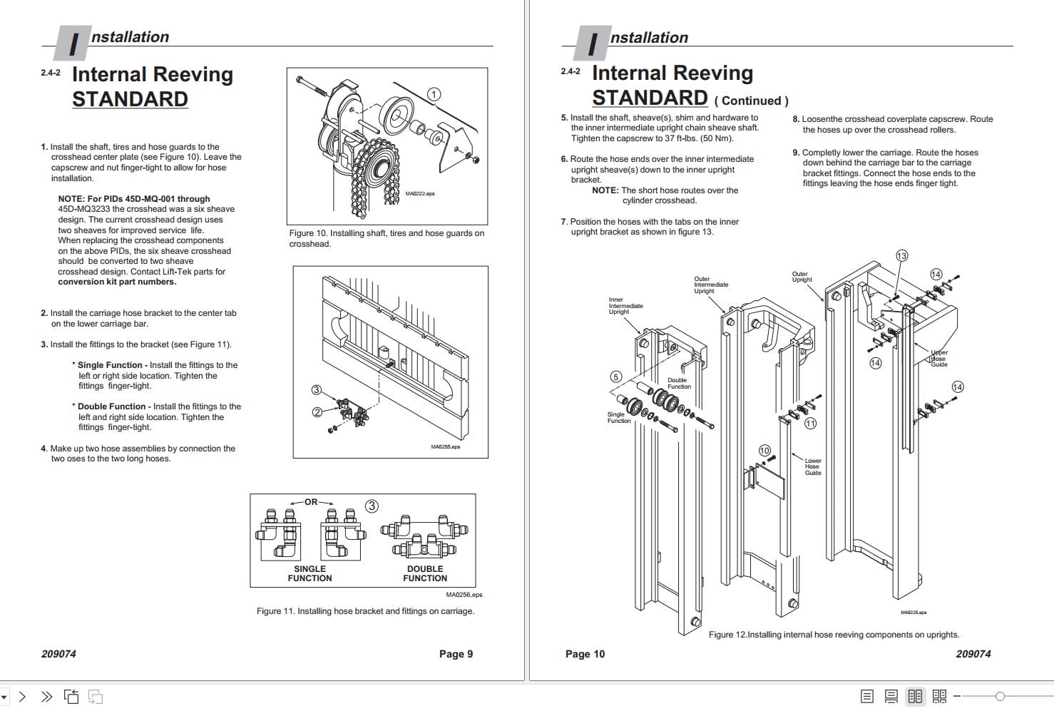 Lift Tek Quad Mast 35D MQ 45D MQ 55D MQ Service Manual 209074 (2)