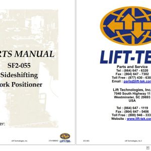 Lift Tek SF2 055 Sideshifting Fork Positioner Part Manual K80042 (1)