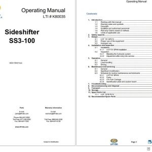 Lift Tek Sideshifter SS3 100 Operating Manual K80035 (1)