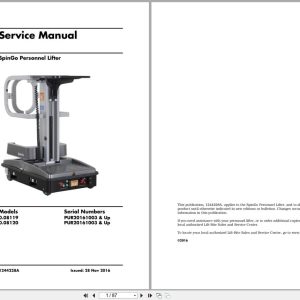 Liftrite Personnel Lifter SpinGo Service Manual 1244228A 2016 (1)