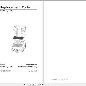 Liftrite Personnel Lifter Sprint 2.0 Parts Manual 1346967001A 2021 (1)