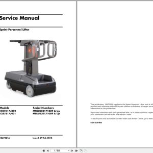 Liftrite Personnel Lifter Sprint Service Manual 1267021A 2018 (1)