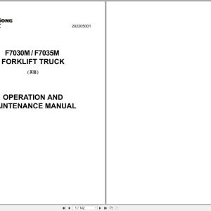 Liugong Forklift F7030M F7035M Operation Maintenance Manual 202205001 (1)