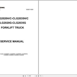 Liugong Forklift Truck CLG2020H to CLG2035G Service Manual 202011005 2020 (1)