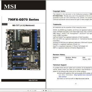 MSI Mainboard 790FX GD70 Series MS 7577 Operators Manual G52 75771X1 (1)