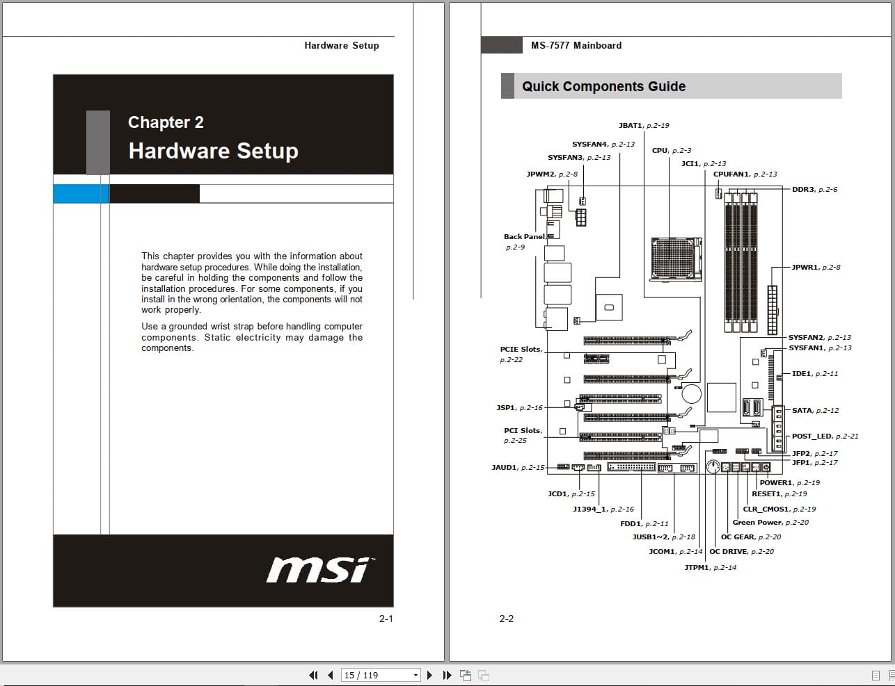MSI Mainboard 790FX GD70 Series MS 7577 Operators Manual G52 75771X1 (2)