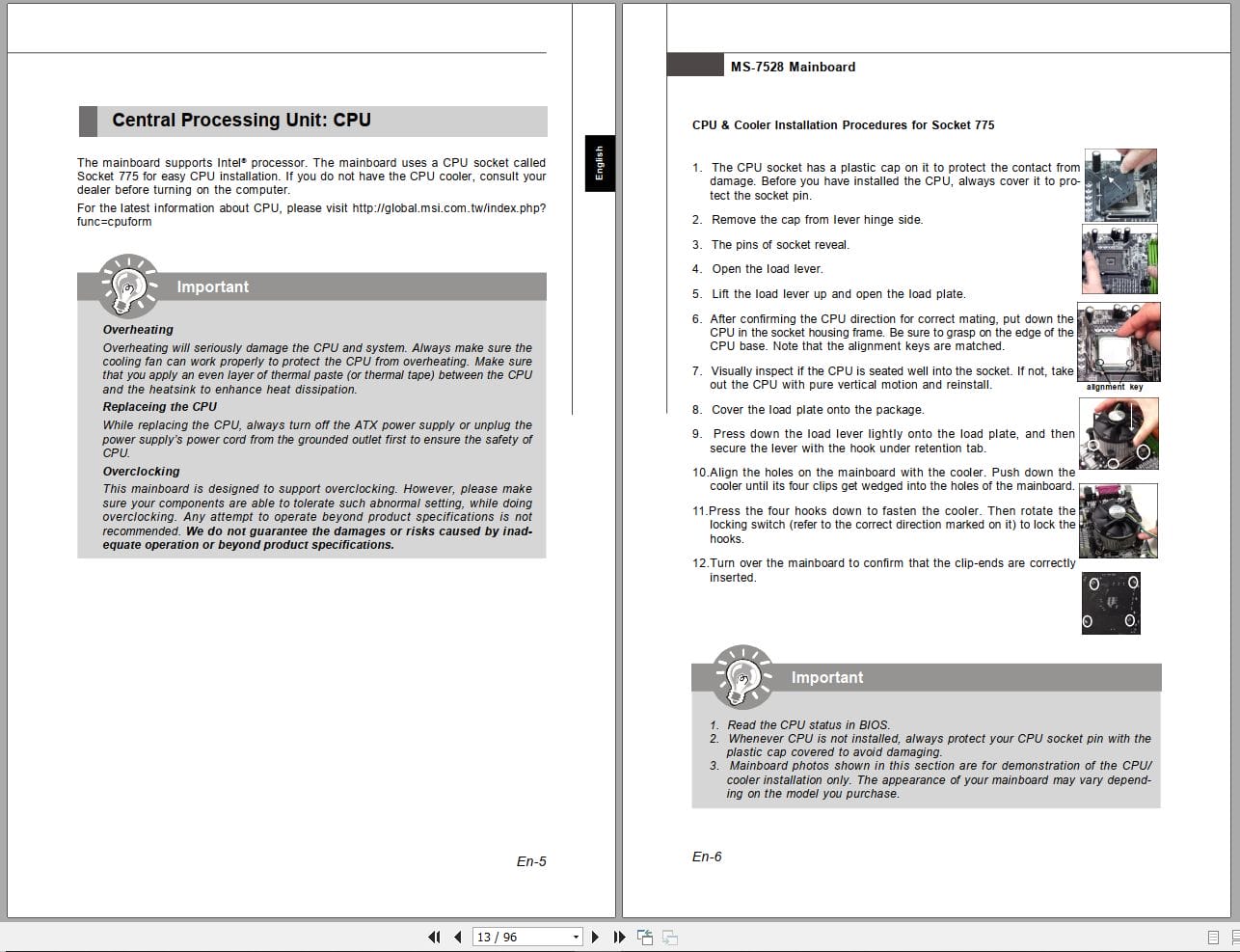 MSI Mainboard G31M3 Series MS 7528 Operators Manual G52 75281X4 EN DE FR RU (2)