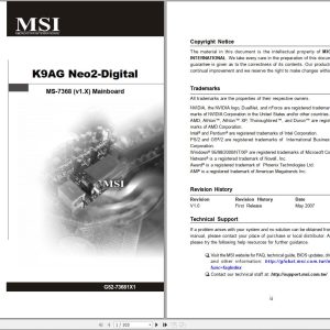 MSI Mainboard K9AG Neo2 Digital MS 7368 Operators Manual G52 73681X1 (1)