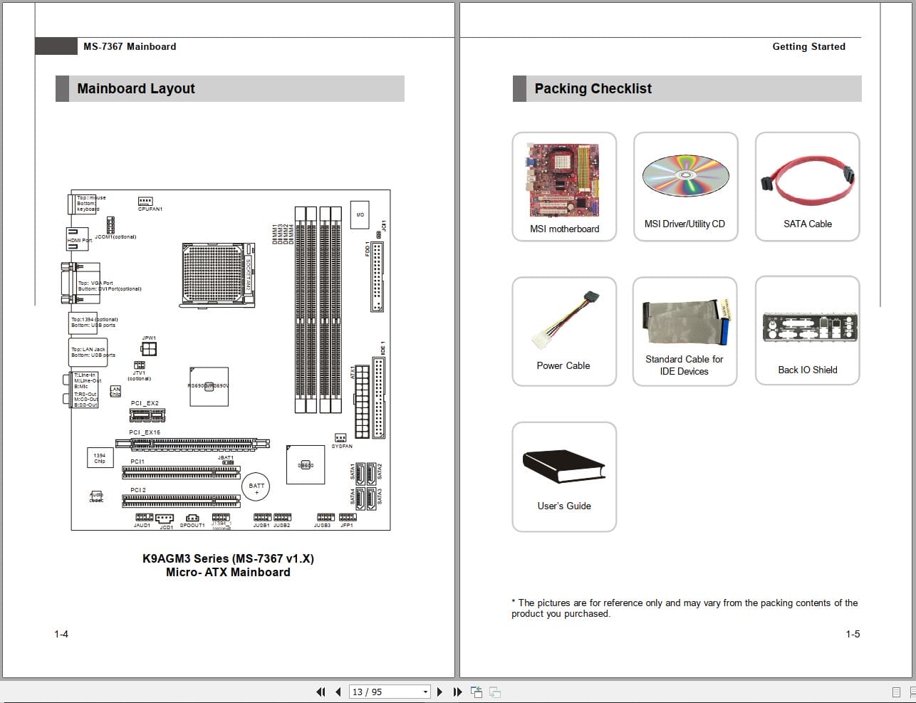 MSI Mainboard K9AGM3 Series MS 7367 Operators Manual G52 73671X1 (2)