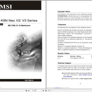 MSI Mainboard K9N Neo V2 V3 Series MS 7369 Operators Manual G52 73691X1 (1)