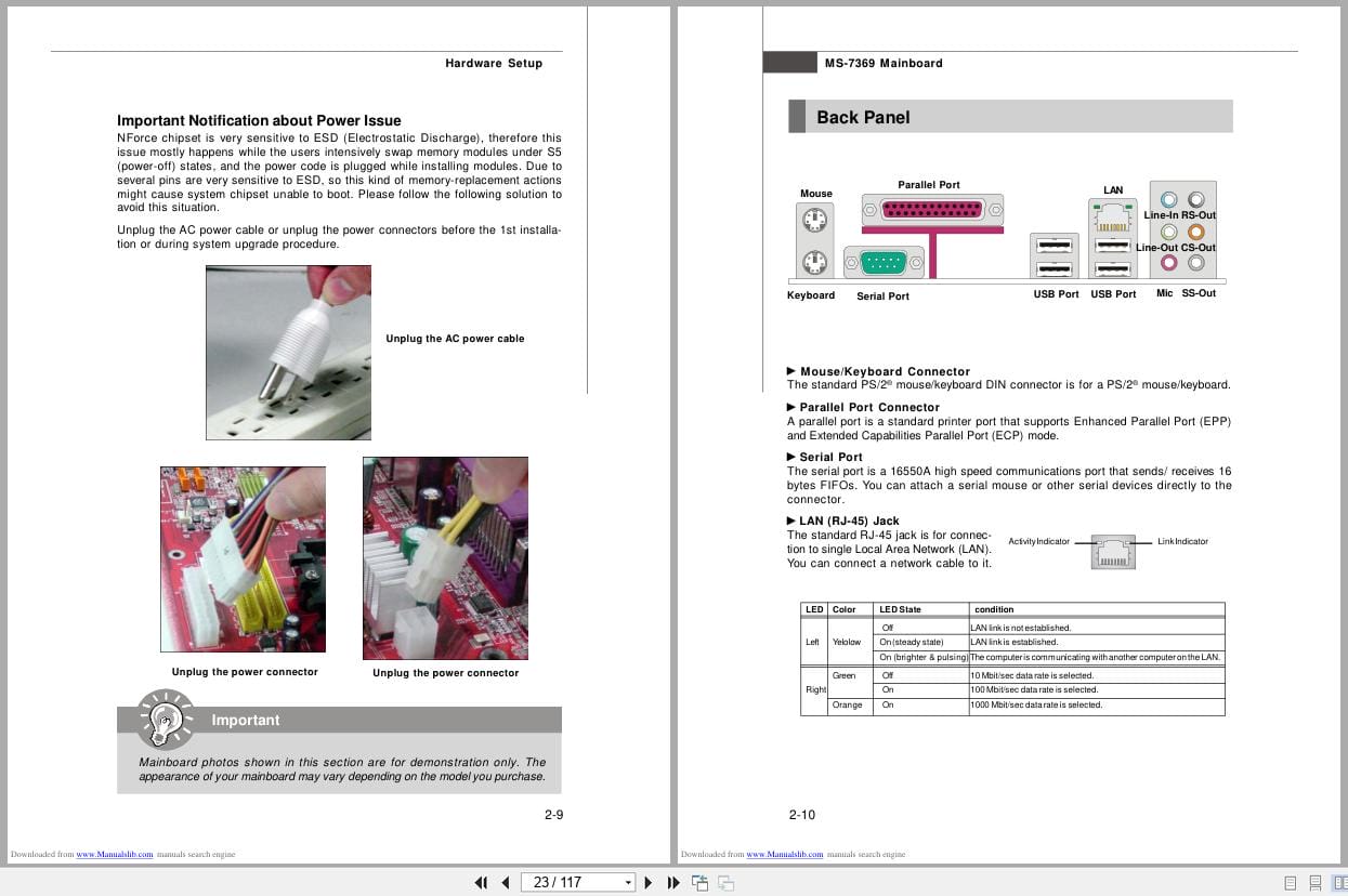 MSI Mainboard K9N Neo V2 V3 Series MS 7369 Operators Manual G52 73691X1 (2)