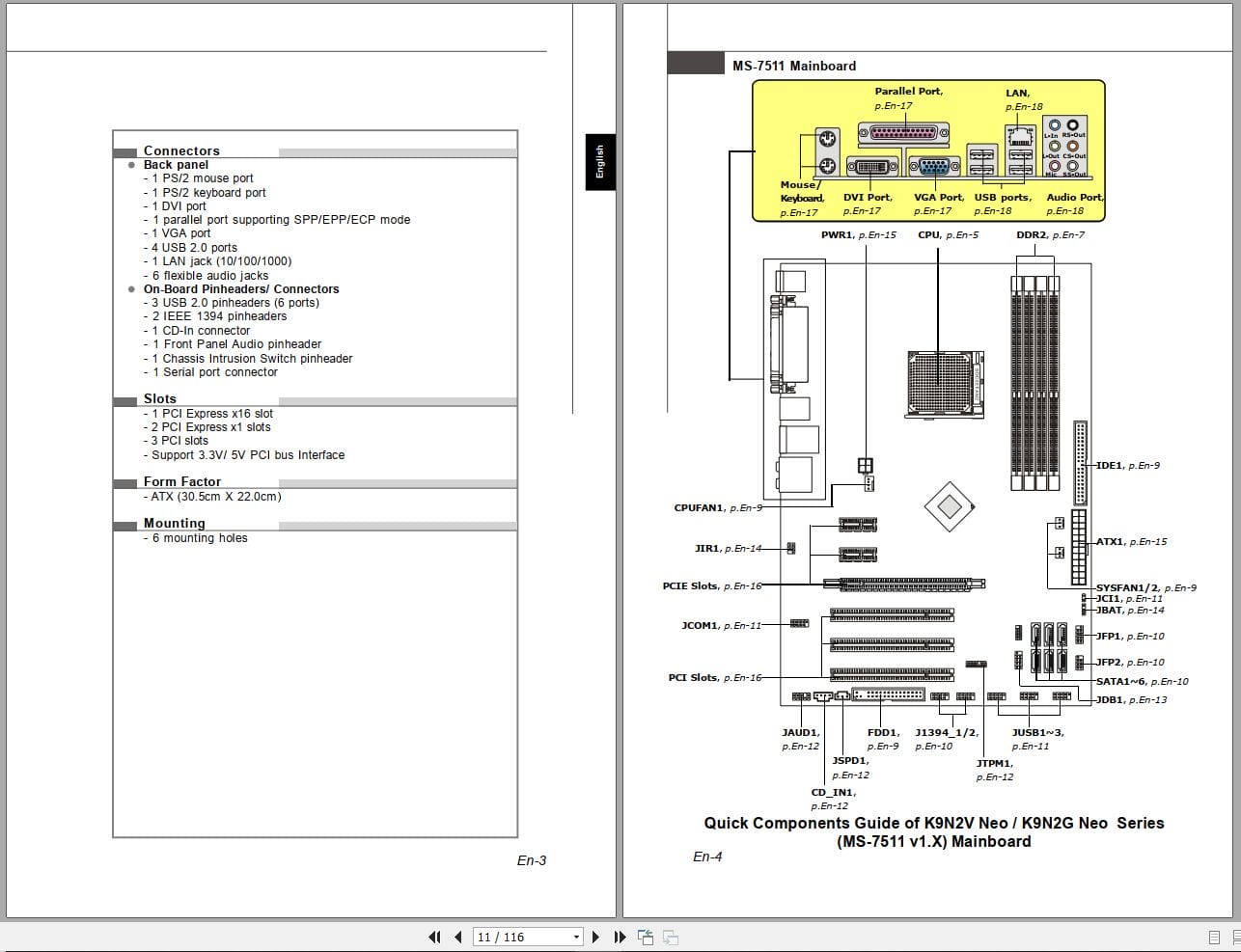 MSI Mainboard K9N2V Neo K9N2G Neo Series MS 7511 User Manual G52 75111X4 EN DE FR RU (2)