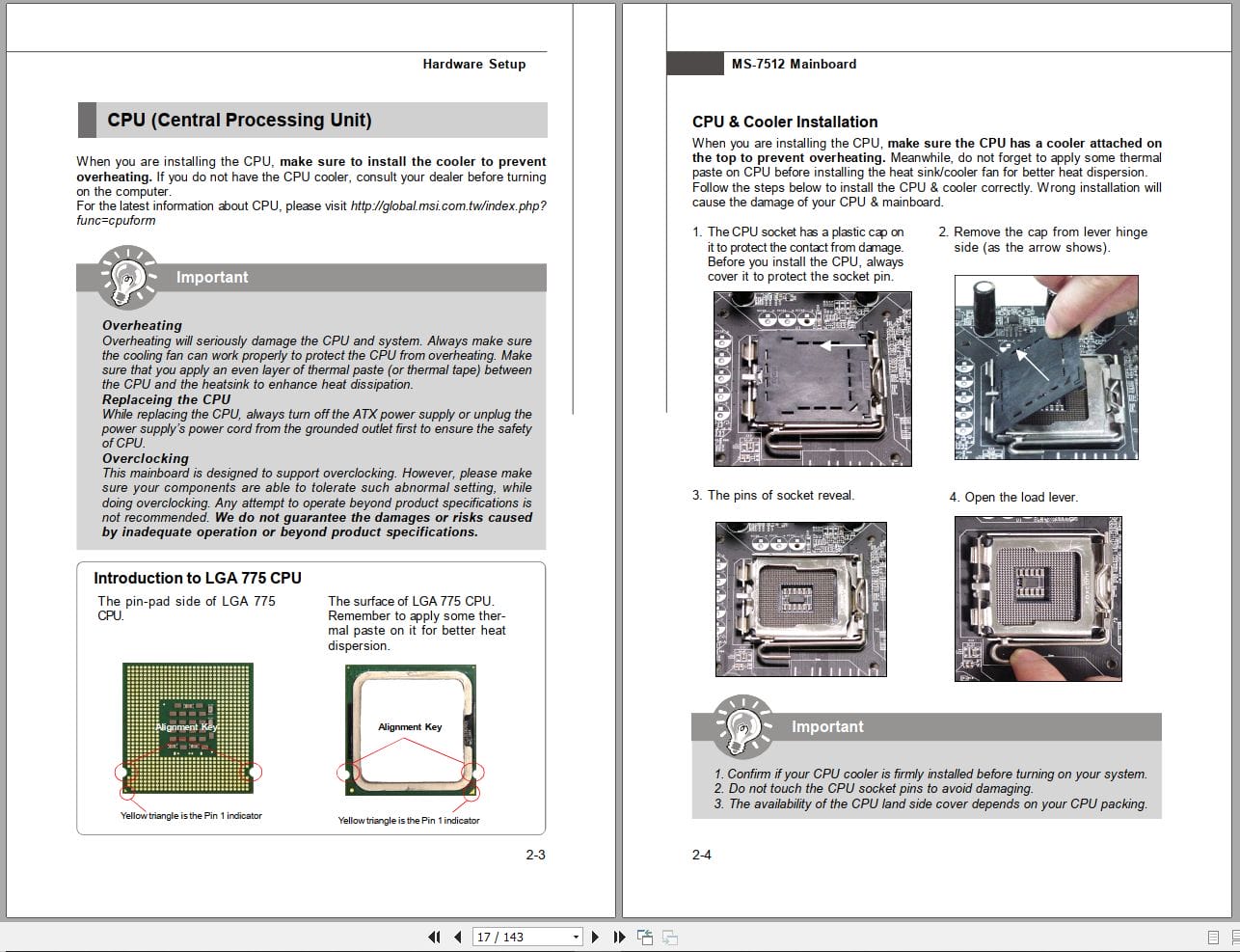 MSI Mainboard P45 Neo2 Series MS 7512 Operators Manual G52 75121X2 (2)