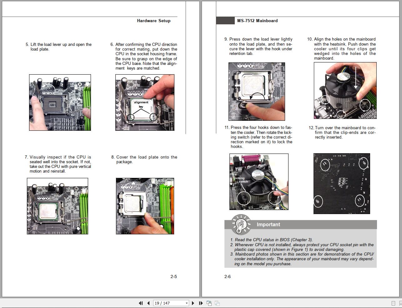 MSI Mainboard P45 Platinum Series MS 7512 Operators Manual G52 75121X1 (3)