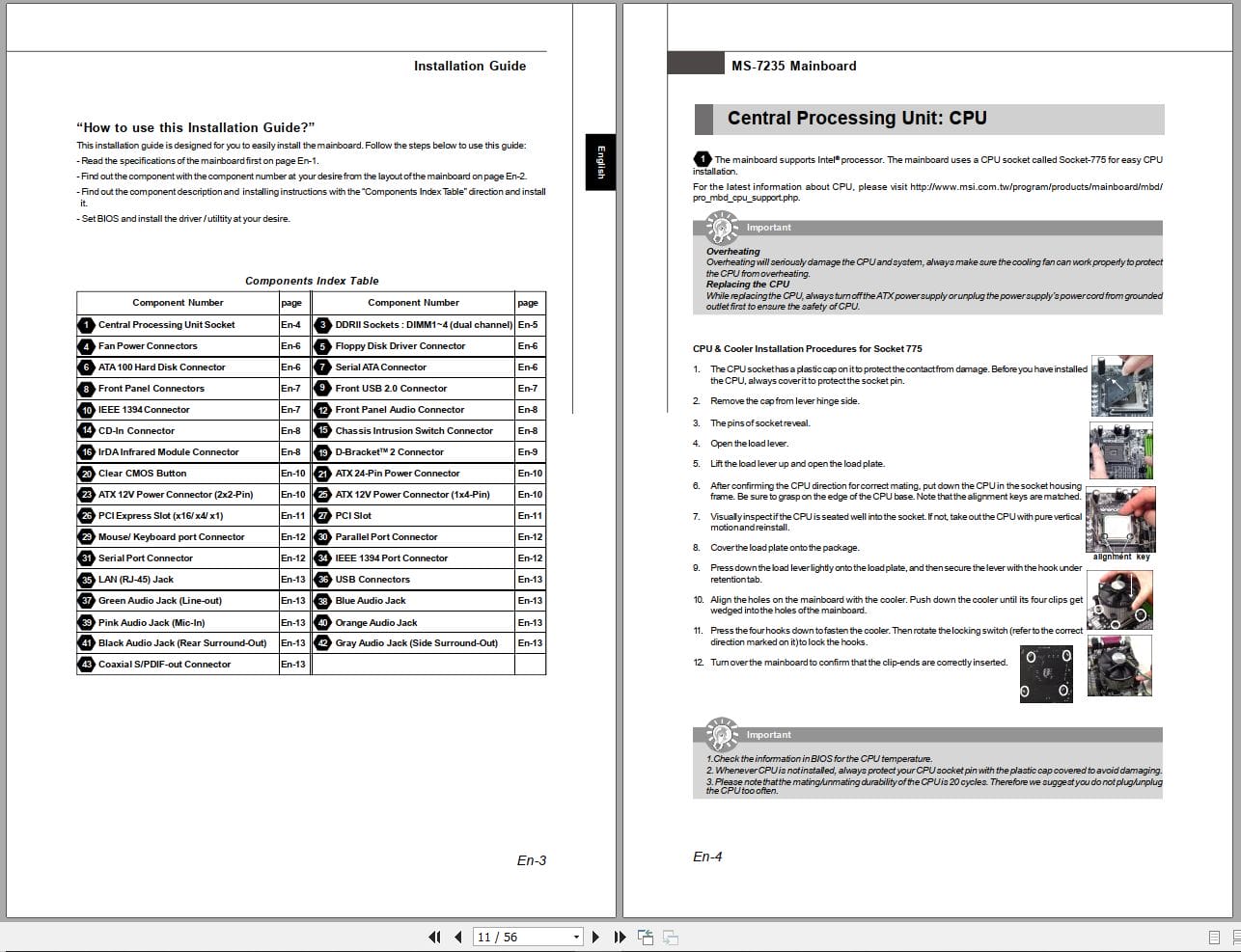 MSI Mainboard P965 Neo Series MS 7235 Operators Manual G52 72351X5 (2)