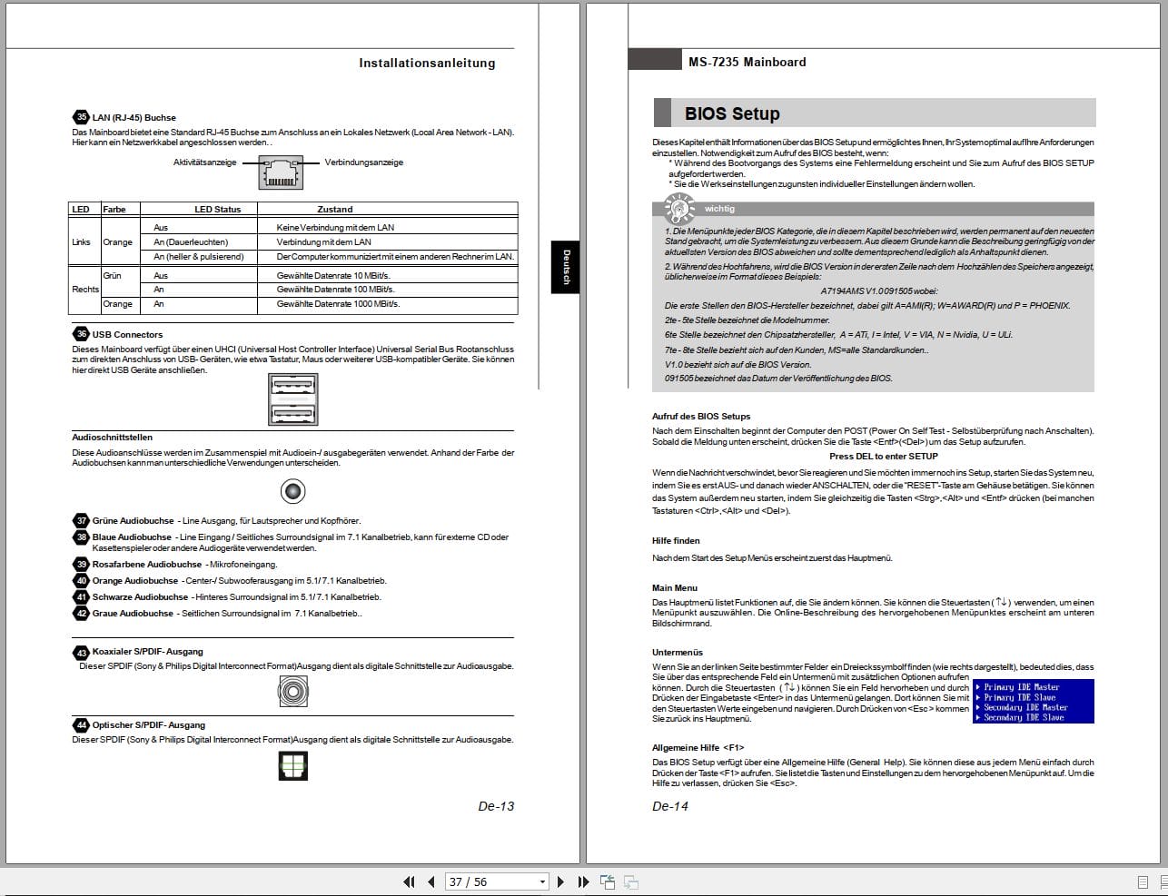 MSI Mainboard P965 Neo Series MS 7235 Operators Manual G52 72351X5 (3)