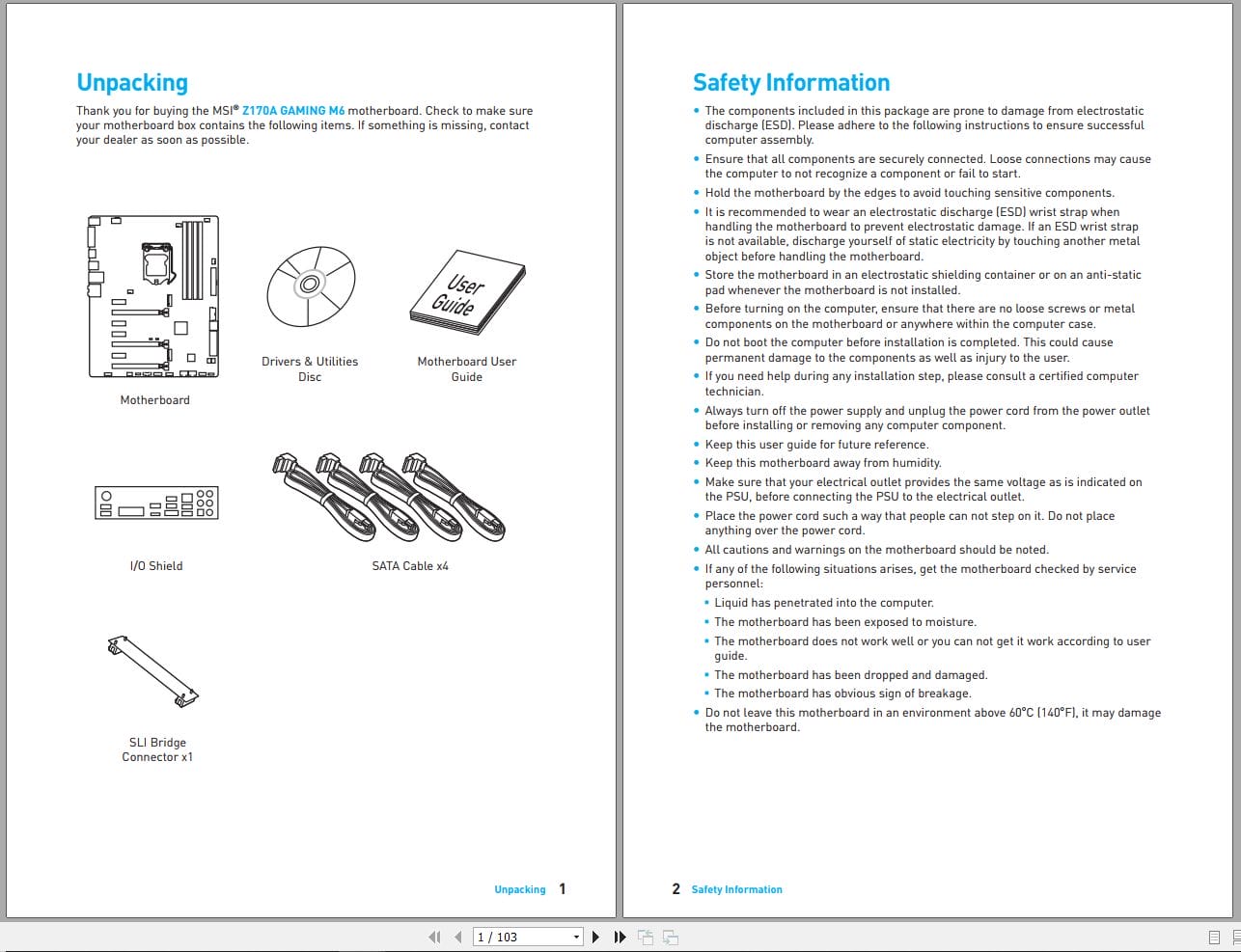 MSI Mainboard Z170 GAMING M6 Operators Manual (1)