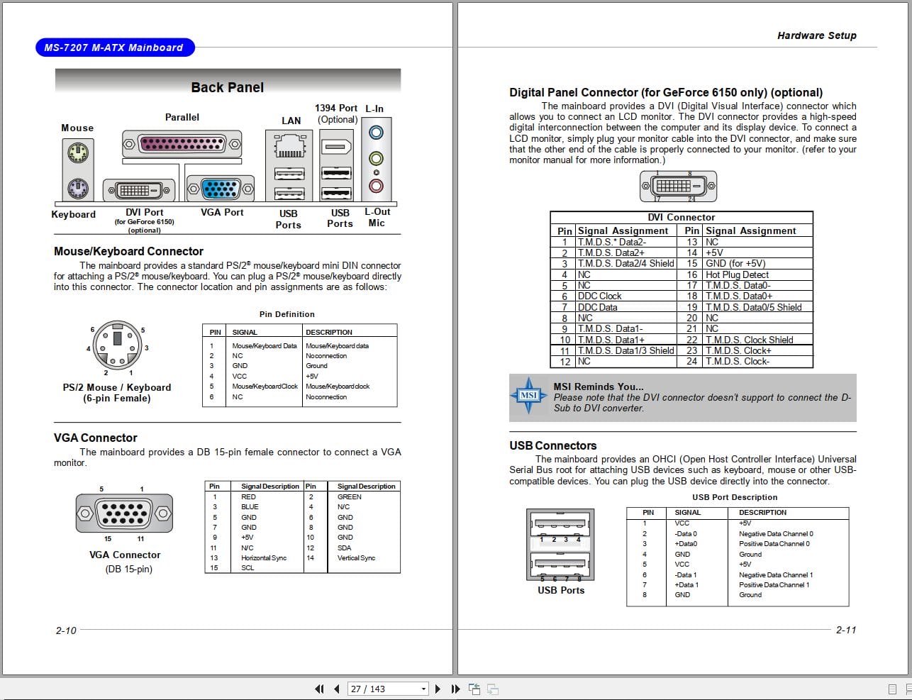 MSI Micro ATX Mainboard K8NGM2 Series MS 7207 Operators Manual G52 M7207X5 (3)