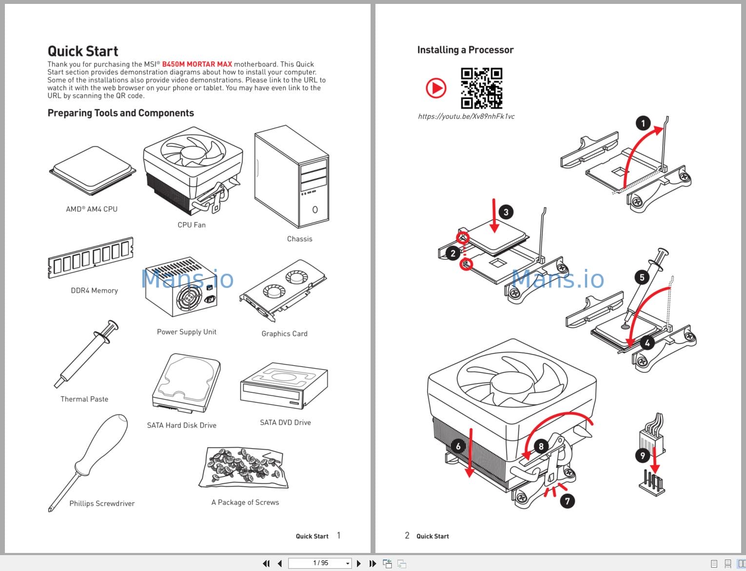 MSI Motherboard B450M Mortor Max Operators Manual (1)