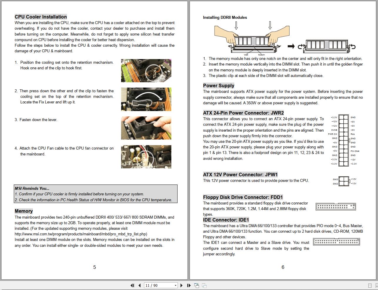 MSI Motherboard MS 7312 Operators Manual G52 73121X1 EN FR DE RU ZH (2)