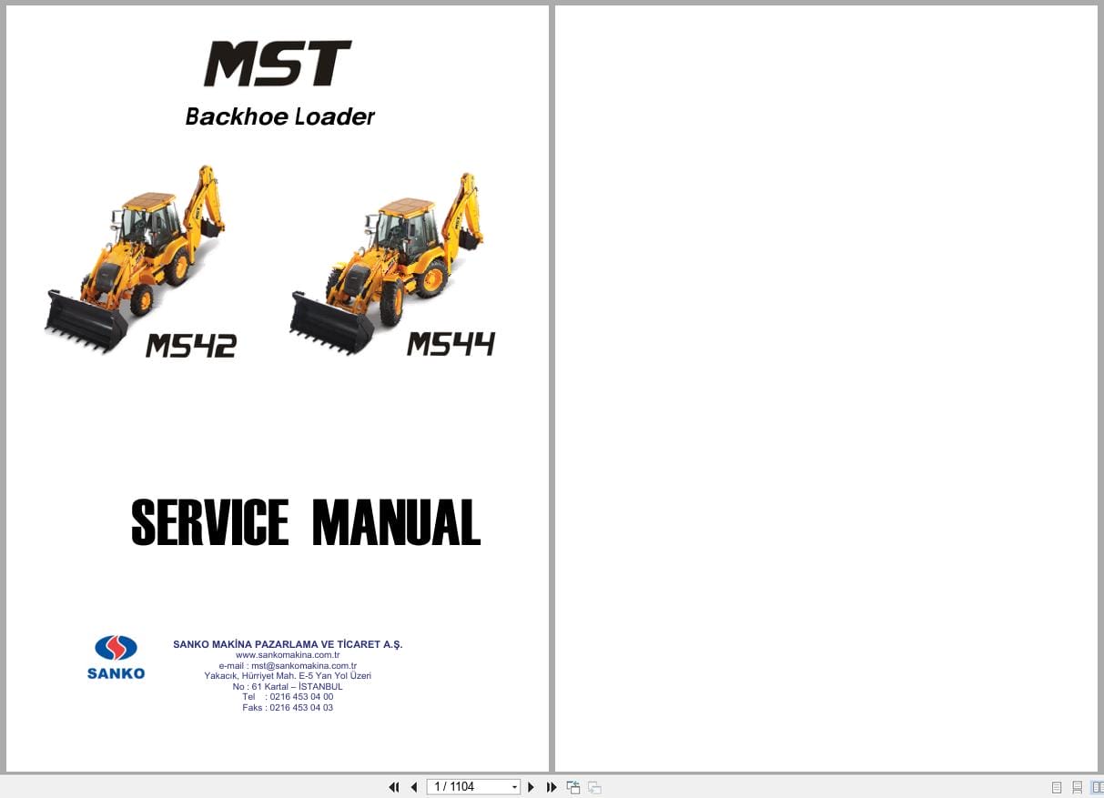 MST Backhoe Loader M542 M544 Service Manual (1)