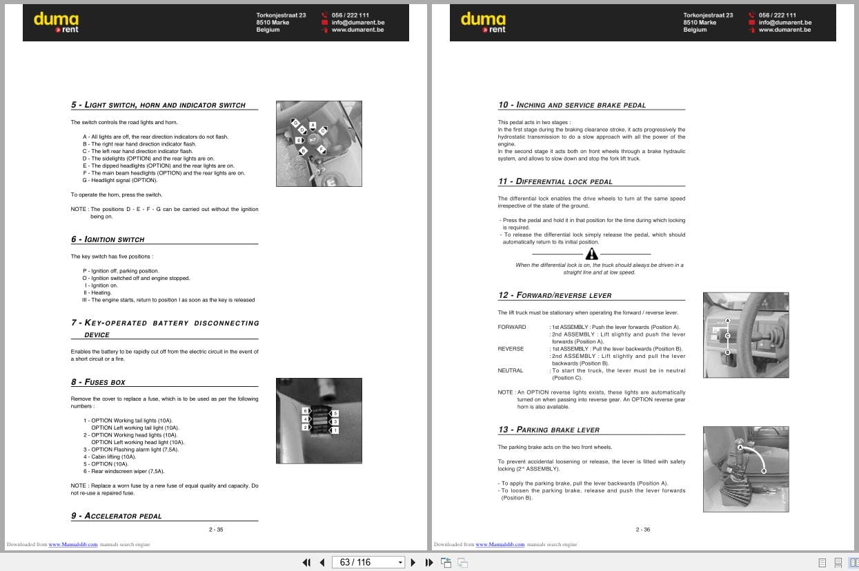 Manitou Forklift Truck MSI40 MSI50 Operators Manual 47974 2000 (2)
