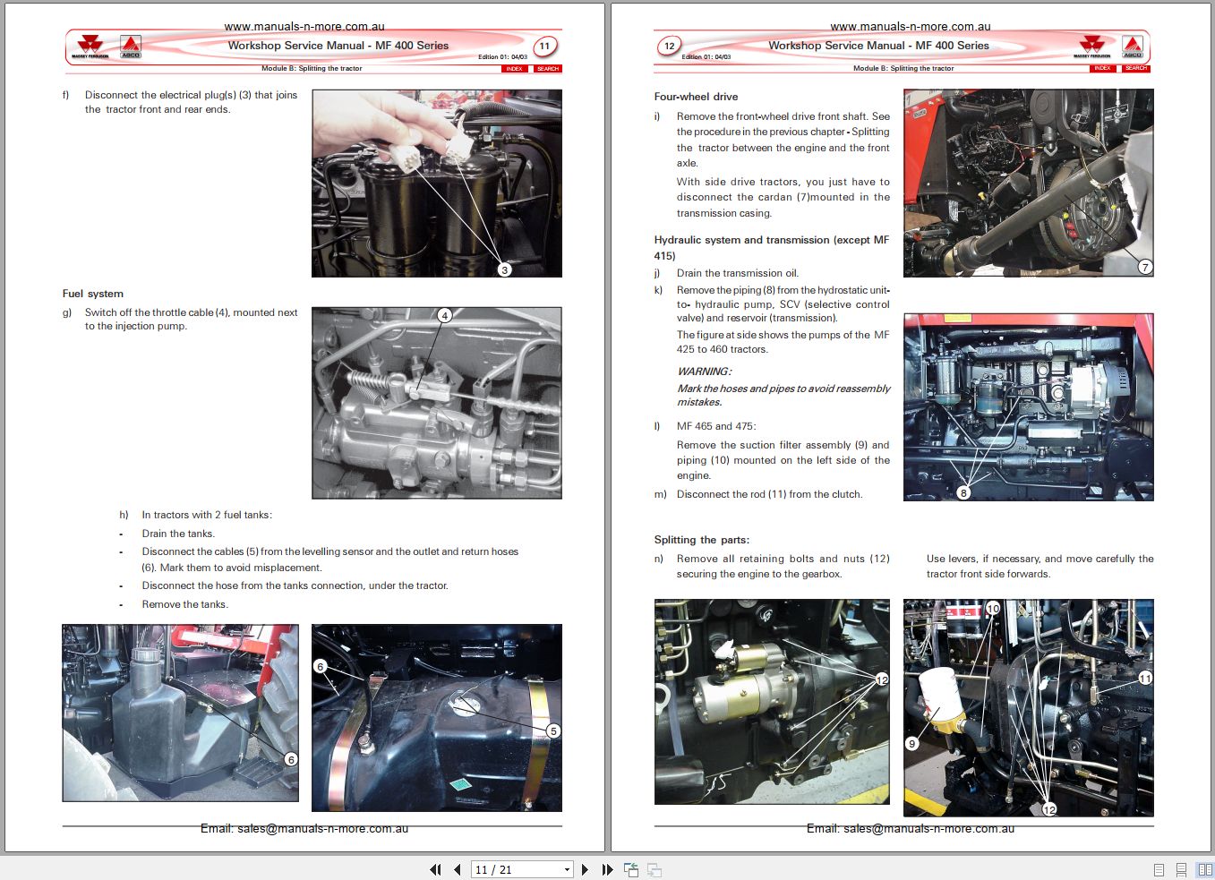 Massey Ferguson Tractor 400 Series Service Repair Manual (4)