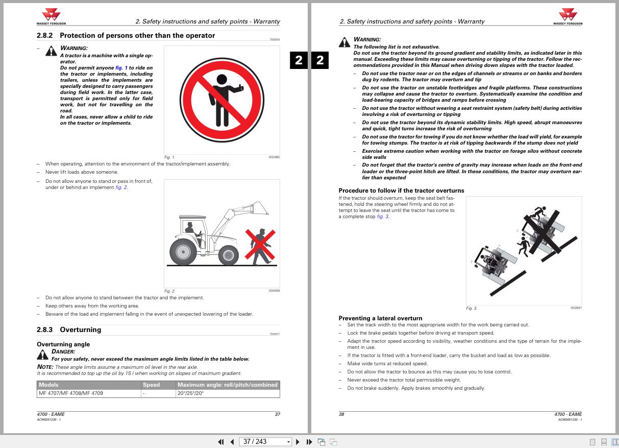 Massey Ferguson Tractor 4700 Series Operators Manual ACW0051230 (2)