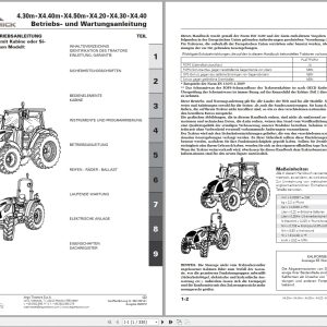 McCormick Tractor X4.30m To X4.40 Operating Maintenance Manual 6624321A1 DE (1)